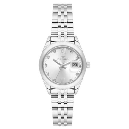 Ferro Crystals Silver Stainless Steel Bracelet FL21618AWT-A