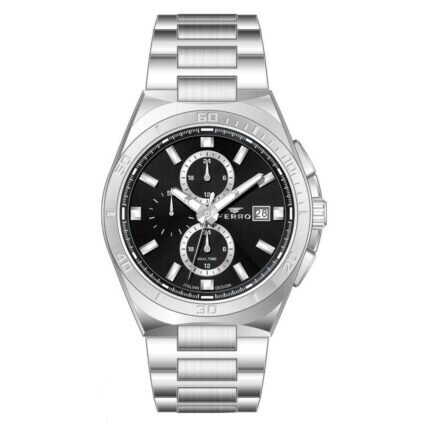 Ferro Dual Time Silver Stainless Steel Bracelet FM11782AWT-A2