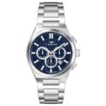 Ferro Dual Time Silver Stainless Steel Bracelet FM11783AWT-A3