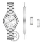 Michael Kors Slim Runway Silver Stainless Steel Bracelet Gift Set MK7563