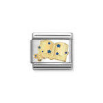 NOMINATION COMPOSABLE CLASSIC LINK BOOK WITH BLUE STARS IN 18K GOLD 030285/85