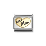 NOMINATION COMPOSABLE CLASSIC LINK BEST MUM HEART IN 18K GOLD 030285/93