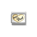 NOMINATION COMPOSABLE CLASSIC LINK BEST DAD HEART IN 18K GOLD 030285/94
