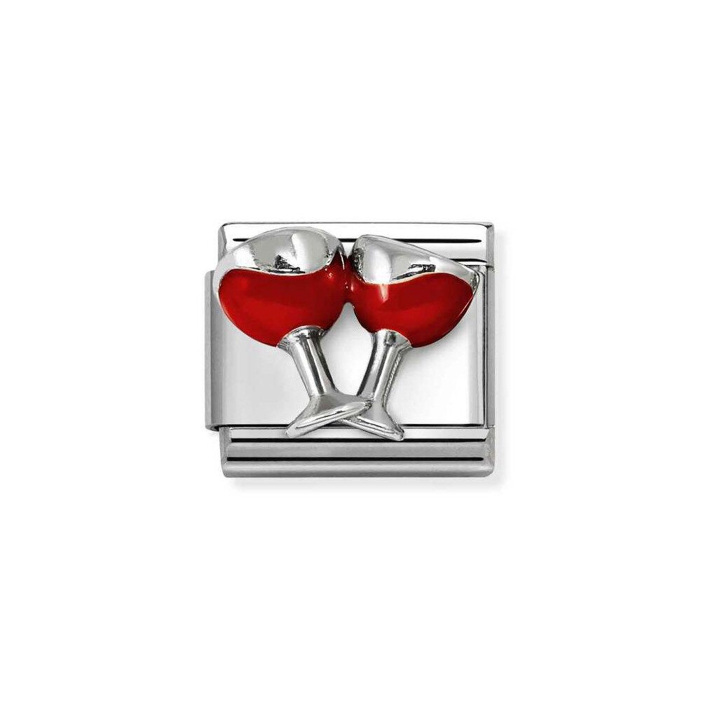 NOMINATION COMPOSABLE CLASSIC LINK RED WINE GLASSES IN STERLING SILVER 330204/50 NOMINATION COMPOSABLE CLASSIC LINK RED WINE GLASSES IN STERLING SILVER 330204/50