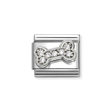 NOMINATION COMPOSABLE CLASSIC LINK BONE WITH CZ IN STERLING SILVER 330304/52