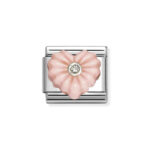 NOMINATION COMPOSABLE CLASSIC LINK HEART PINK SYNTHETIC STONE IN STERLING SILVER 330512/27
