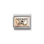 NOMINATION COMPOSABLE CLASSIC LINK FRIENDS HANDS IN 9K ROSE GOLD 430111/33