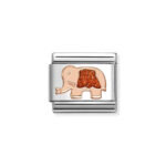 NOMINATION COMPOSABLE CLASSIC LINK ELEPHANT WITH RED GLITTER IN 9K ROSE GOLD 430205/37