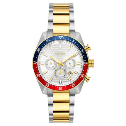 Breeze Momentum Dual Time Two Tone Stainless Steel Bracelet 713062.1
