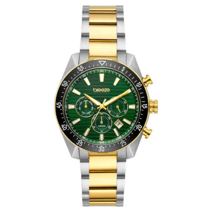 Breeze Momentum Dual Time Two Tone Stainless Steel Bracelet 713062.7