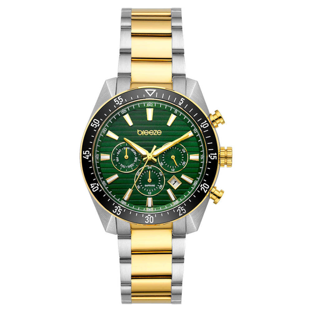 Breeze Momentum Dual Time Two Tone Stainless Steel Bracelet 713062.7 Breeze Momentum Dual Time Two Tone Stainless Steel Bracelet 713062.7