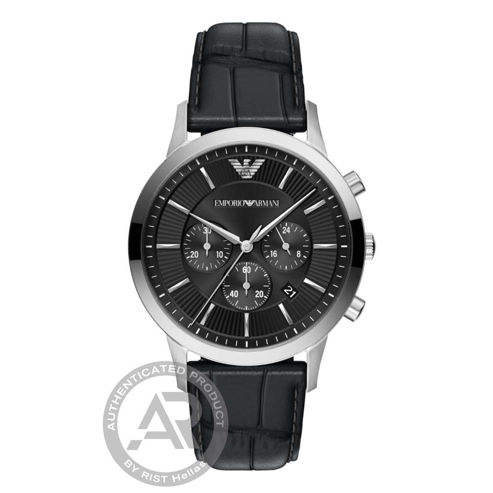 Emporio Armani Archetipo Black Leather Strap Chronograph AR11820 Emporio Armani Archetipo Black Leather Strap Chronograph AR11820
