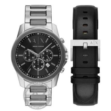 Armani Exchange Banks Stainless Steel Bracelet Chronograph Gift Set AX7181SET