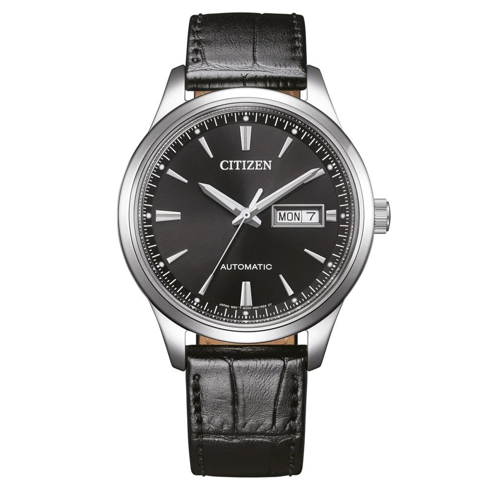 Citizen Automatic Black Leather Strap NY4058-01EE