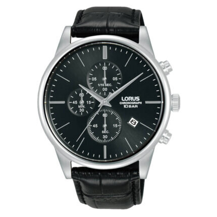 Lorus Urban Chronograph Black Leather Strap RM367JX9
