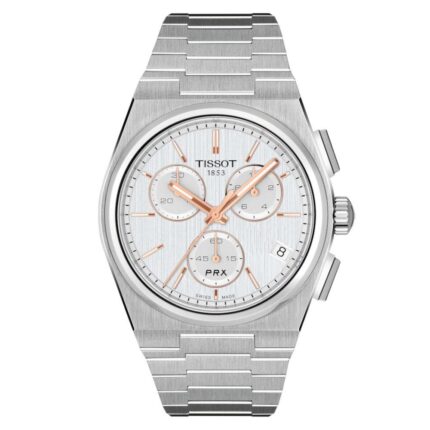 Tissot T-Classic PRX Chronograph Silver Stainless Steel Bracelet T1374171103100