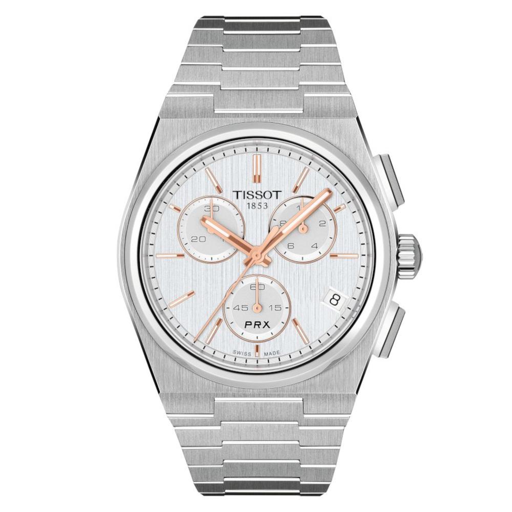 Tissot T-Classic PRX Chronograph Silver Stainless Steel Bracelet T1374171103100