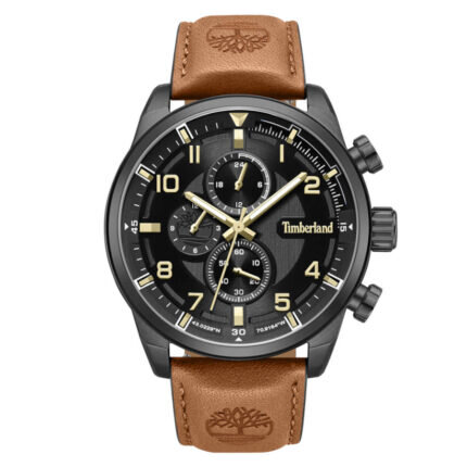 Timberland Henniker II Dual Time Brown Leather Strap Chronograph TDWGF2201102M