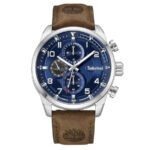 Timberland Henniker II Dual Time Brown Leather Strap Chronograph TDWGF2201106M
