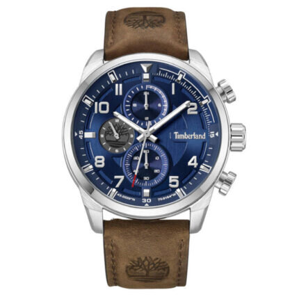 Timberland Henniker II Dual Time Brown Leather Strap Chronograph TDWGF2201106M