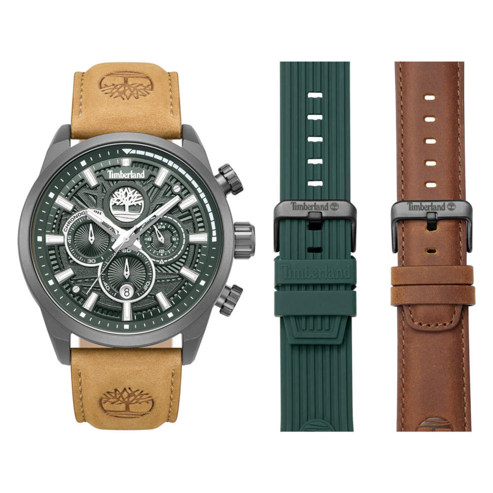 Timberland Henniker II Dual Time Brown Leather Strap Chronograph Gift Set TDWGQ00949X2 Timberland Henniker II Dual Time Brown Leather Strap Chronograph Gift Set TDWGQ00949X2