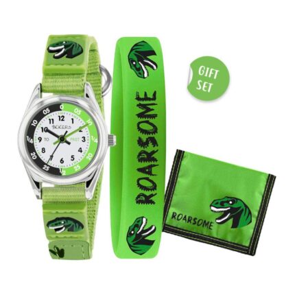 Tikkers Dinosaur Green Fabric Strap Gift Set ATK1049