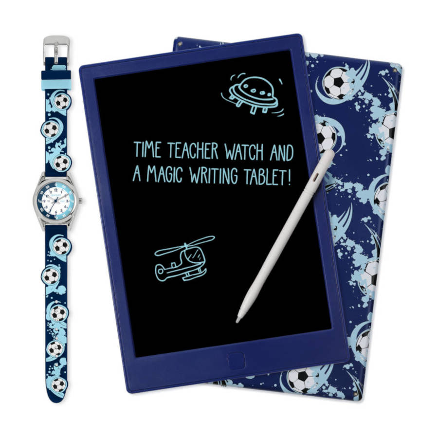 Tikkers Football Blue Silicone Strap & Magic Writing Pad Gift Set ATK1110-PAD