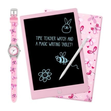 Tikkers 3D Butterfly Pink Silicone Strap & Magic Writing Pad Gift Set ATK1111-PAD