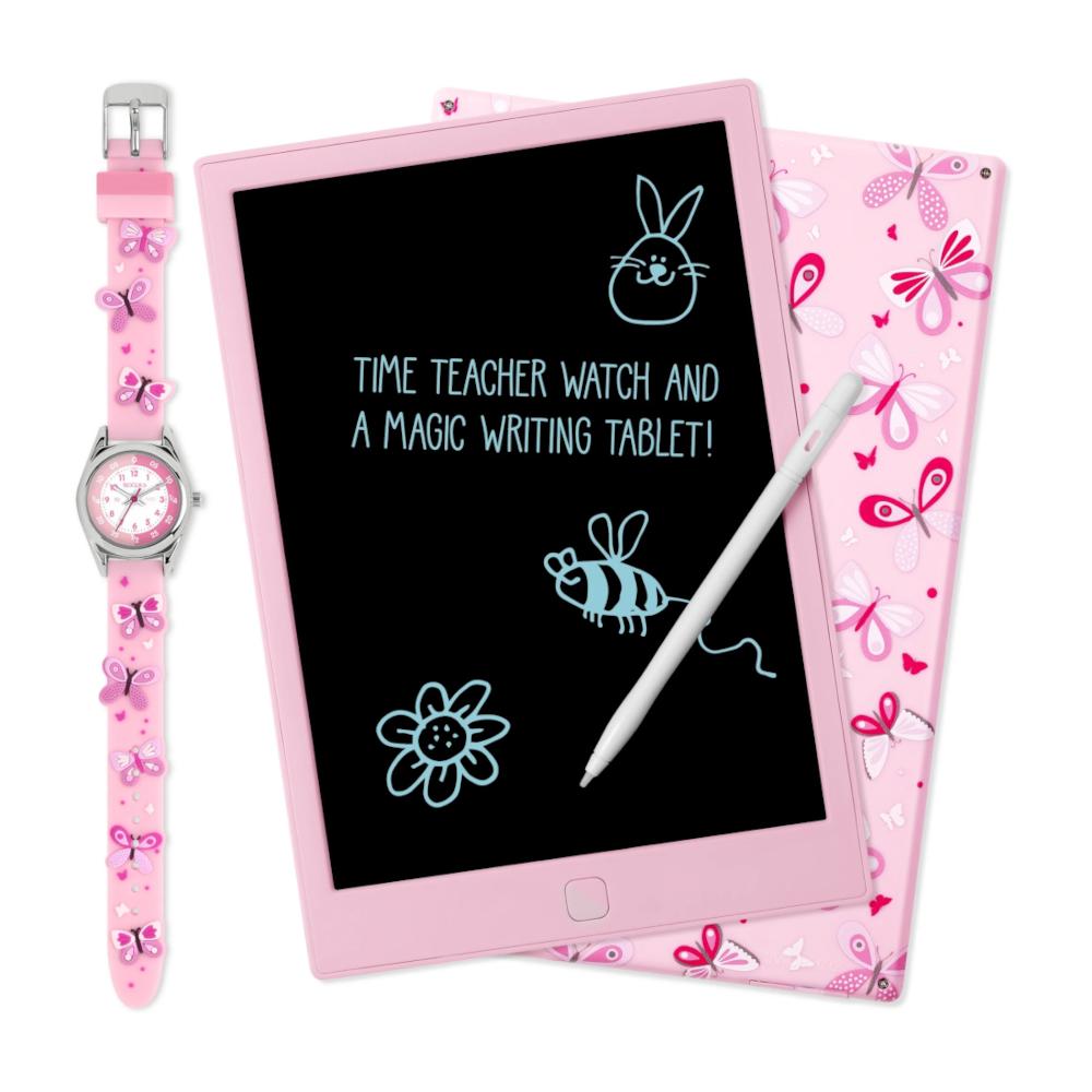 Tikkers 3D Butterfly Pink Silicone Strap & Magic Writing Pad Gift Set ATK1111-PAD