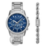 Armani Exchange Banks Chronograph Stainless Steel Bracelet Gift Set AX7176SET
