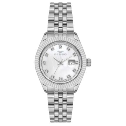 Ferro Crystals Silver Stainless Steel Bracelet FL21294AWT-A