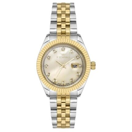 Ferro Crystals Two Tone Stainless Steel Bracelet FL21294AWT-D4