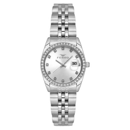 Ferro Crystals Silver Stainless Steel Bracelet FL21450AWT-A