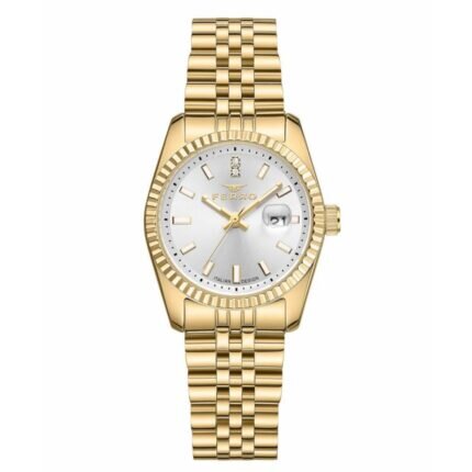 Ferro Crystals Gold Stainless Steel Bracelet FL21781AWT-B