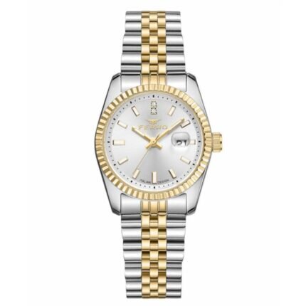Ferro Crystals Two Tone Stainless Steel Bracelet FL21781AWT-D