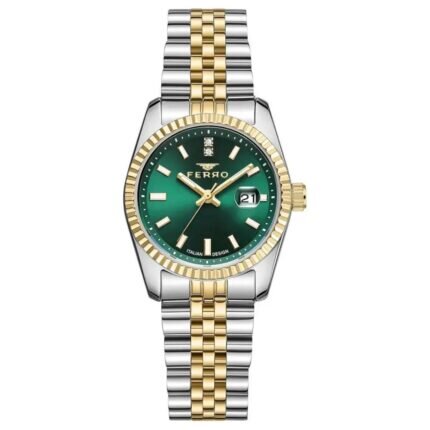 Ferro Crystals Two Tone Stainless Steel Bracelet FL21781AWT-D6