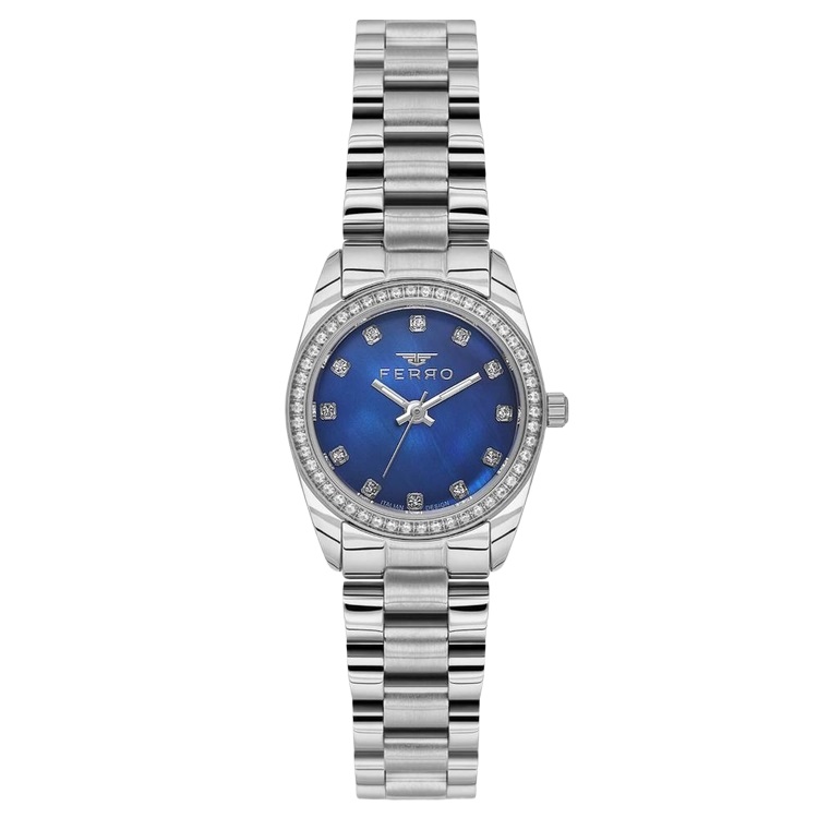 Ferro Crystals Silver Stainless Steel Bracelet FL21812A-A3