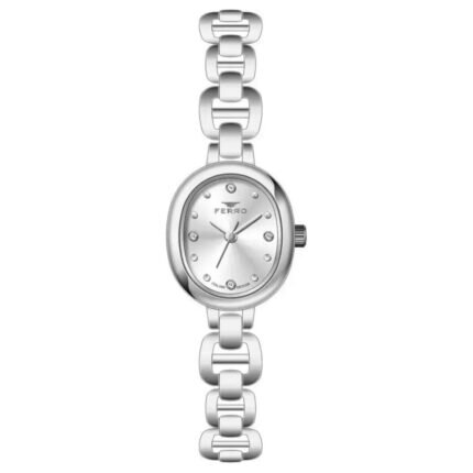 Ferro Crystals Silver Stainless Steel Bracelet FL40194A-A