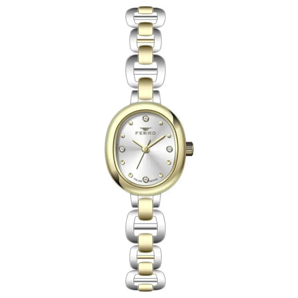 Ferro Crystals Two Tone Stainless Steel Bracelet FL40194A-D