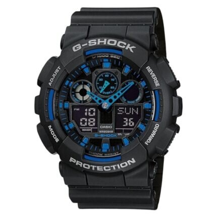 Casio G-Shock Dual Time Chronograph Black Rubber Strap GA-100-1A2ER