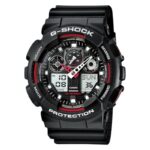 Casio G-Shock Dual Time Chronograph Black Rubber Strap GA-100-1A4ER