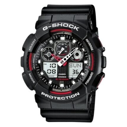Casio G-Shock Dual Time Chronograph Black Rubber Strap GA-100-1A4ER