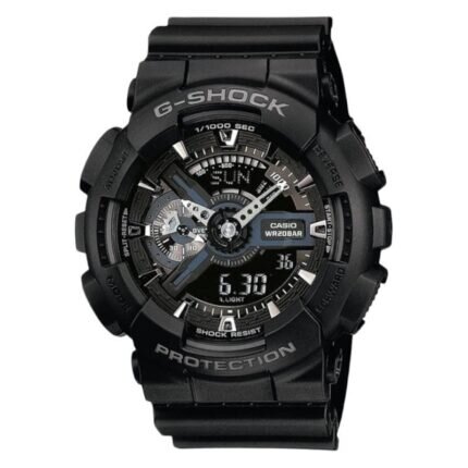 Casio G-Shock Dual Time Chronograph Black Resin Strap GA-110-1BER