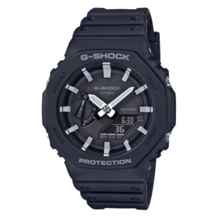 Casio G-Shock Dual Time Chronograph Black Resin Strap GA-2100-1AER
