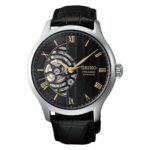 Seiko Presage Japanese Garden Automatic Black Leather Strap HCB008J1