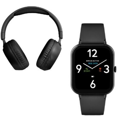 Reflex Active Nexus 100 S Black Rubber Strap Smartwatch & Headphone Set RA-100S-01-SET