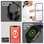 Reflex Active Nexus 100 S Black Rubber Strap Smartwatch & Headphone Set RA-100S-01-SET
