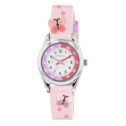Tikkers Butterfly Pink Silicone Strap TK0206