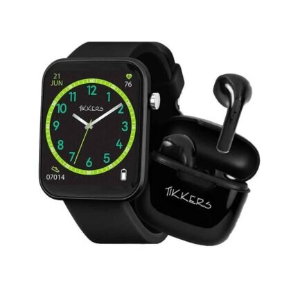 Tikkers Series 13 Black Silicone Strap Smartwatch & Earbuds Set TKS13-0032-SET